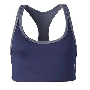 Soffe Reversible Navy Gunmetal Racerback Dri Juniors Fit Moisture Wick Sport Bra